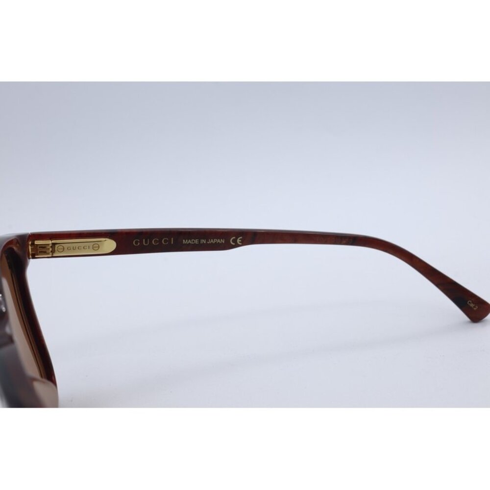 Gucci GG 1041S 003 Square Havana Brown Sunglasses Brown Lenses NEW - Picture 5 of 6